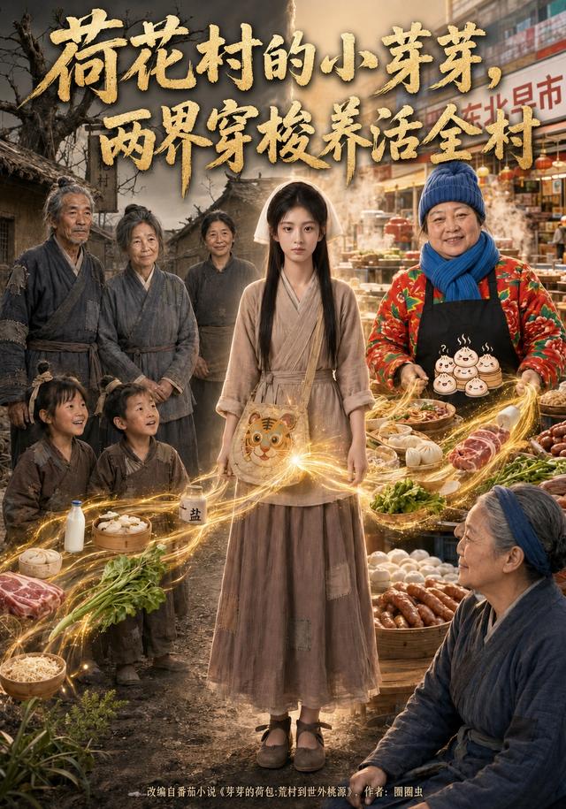 荷花村的小芽芽两界穿梭养活全村